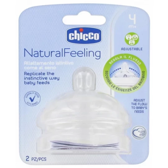 Chicco Natural Feeling Tétines Débit Variable 4 Mois et + x 2