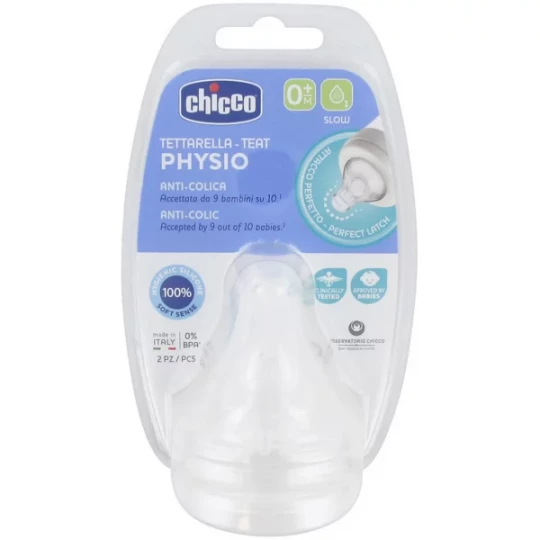 Chicco Physio Tétines Débit Lent 0 Mois et + x 2