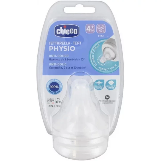 Chicco Physio Tétines Débit Rapide 4 Mois et + x 2