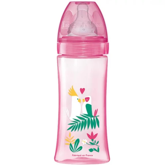 Dodie Biberon Anti-Colique Tétine Ronde 3 Vitesses Débit 3 6 Mois et + Couleur Rose 330 ml