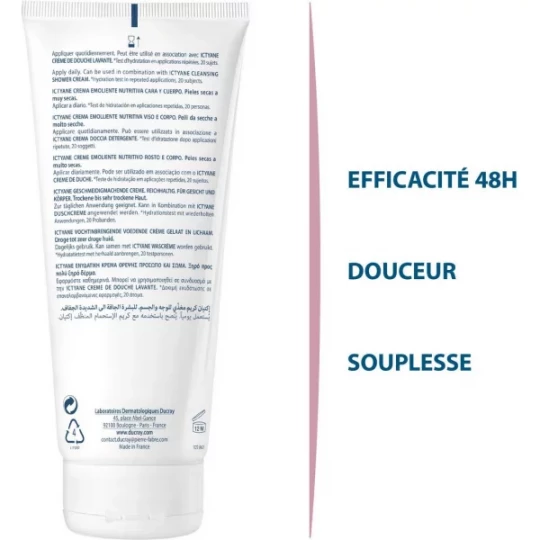 Ducray Ictyane Crème Émolliente Nutritive Visage et Corps 200 ml - image 4