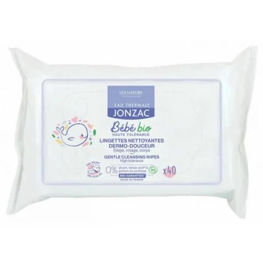 Eau Thermale Jonzac Bébé Bio Lingettes Nettoyantes Dermo-Douceur x 40