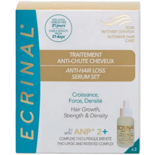 Ecrinal Soin Intensif Cheveux ANP 2+ Traitement Anti-Chute Cheveux 50 ml x 3
