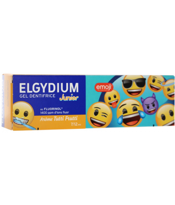 Elgydium Gel Dentifrice Junior 7/12 Ans Emoji Arôme Tutti Frutti 50 ml