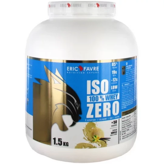 Eric Favre Iso 100% Whey Zero 1,5 kg - Saveur : Vanille