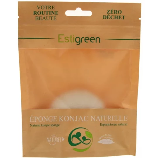 Estigreen Éponge Konjac 100% Naturelle