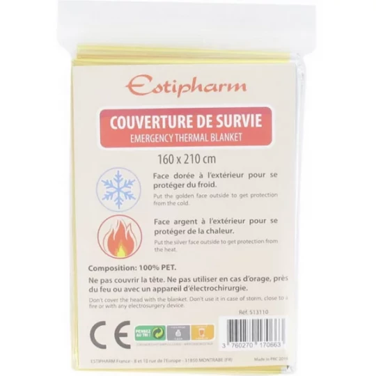 Estipharm Couverture de Survie 160 x 210 cm