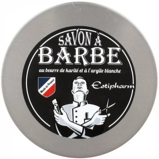 Estipharm Savon à Barbe au Beurre de Karité et à l'Argile Blanche 100 g