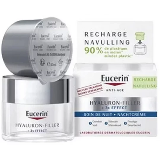 Eucerin Hyaluron-Filler + 3x Effect Soin de Nuit Recharge 50 ml
