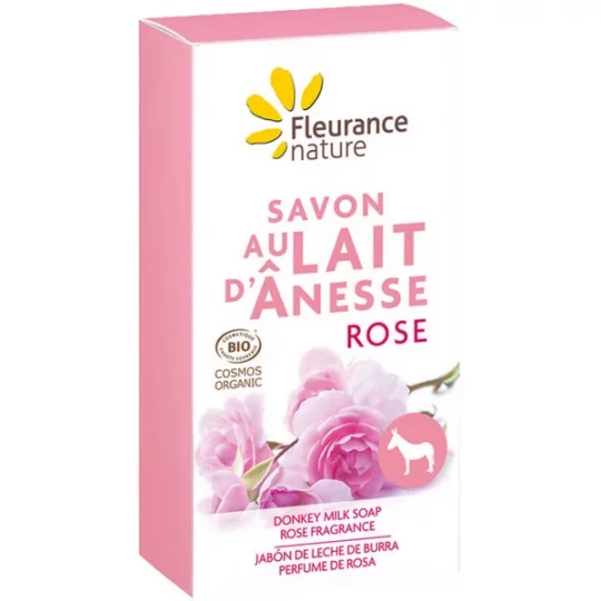 Fleurance Nature Savon Lait d'Ânesse Rose Bio 100 g