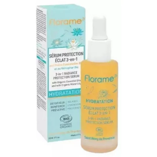 Florame Hydratation Sérum Protection Éclat 3 en 1 Bio 30 ml