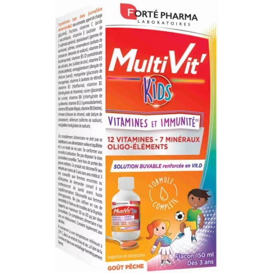 Forté Pharma MultiVit Kids Vitamines et Immunité Sirop 150 ml