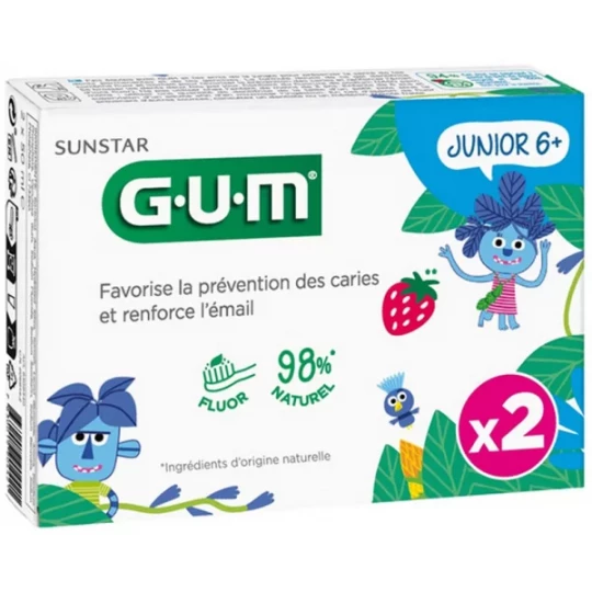 GUM Junior Gel Dentifrice 50 ml x 2