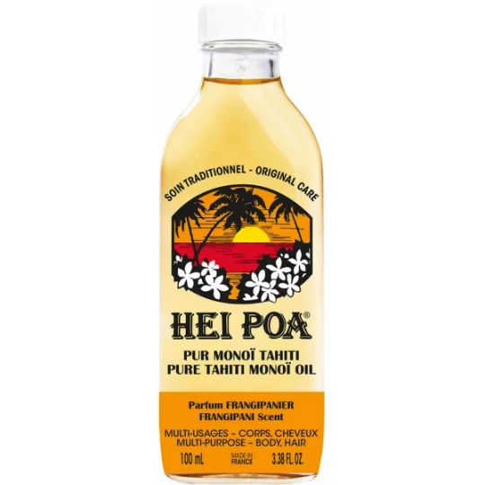 Hei Poa Pur Monoï Tahiti Parfum Frangipanier 100 ml