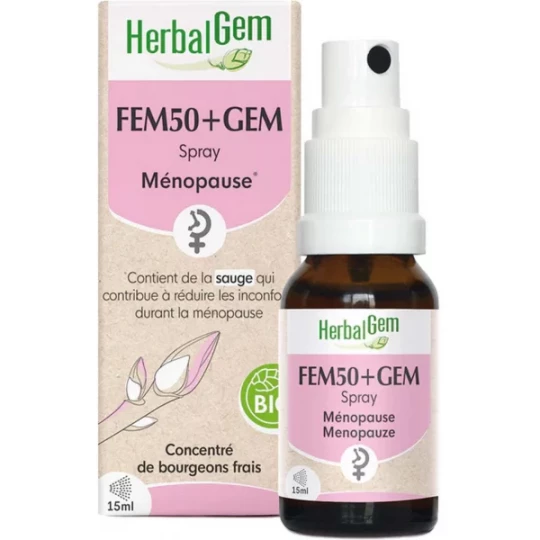 HerbalGem Fem50+gem Spray Ménopause Bio 15 ml