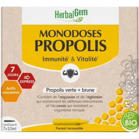 HerbalGem Monodoses Propolis Bio 7 Monodoses