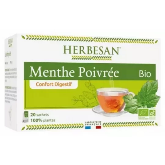 Herbesan Infusion Menthe Poivrée Bio Sachets x 20
