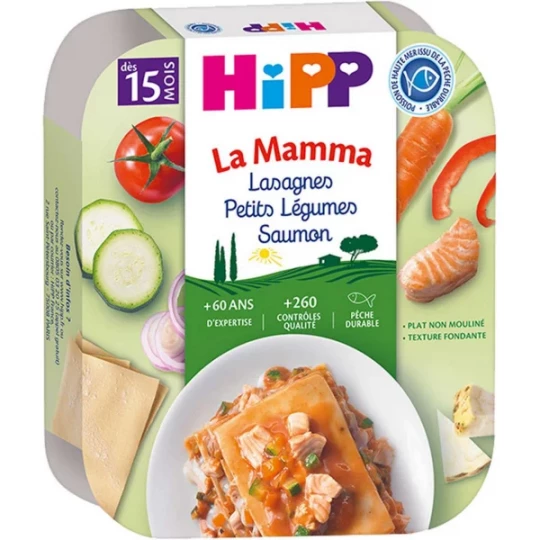 HiPP La Mamma Lasagnes Petits Légumes Saumon dès 15 Mois 250 g