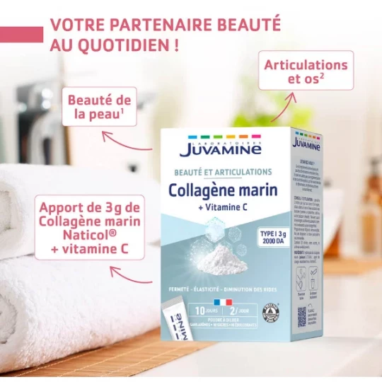 Juvamine Collagène Marin Type I 3000 mg + Vitamine C Sticks x 20 - image 3