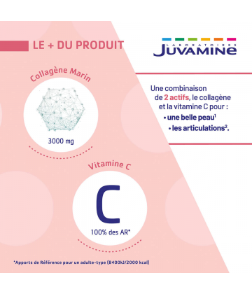 Juvamine Collagène Marin Type I 3000 mg + Vitamine C Sticks x 20
