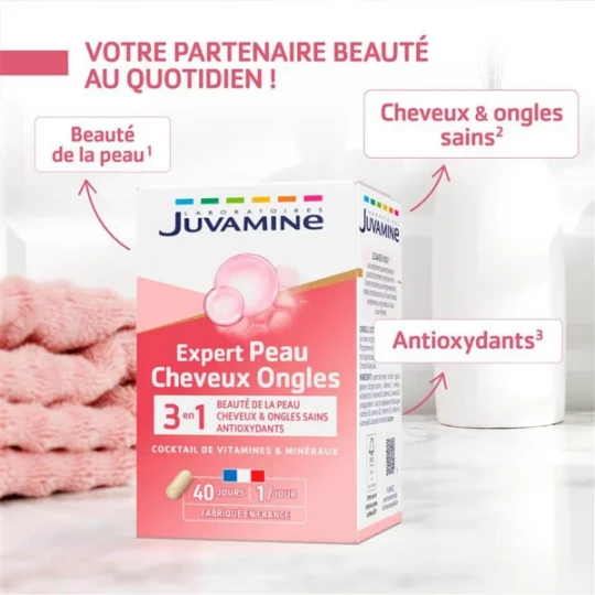 Juvamine Peau Cheveux Ongles Gélules x 40 - image 3