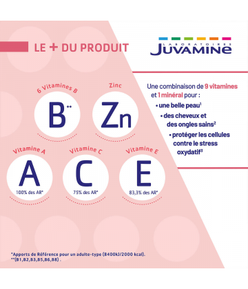 Juvamine Peau Cheveux Ongles Gélules x 40