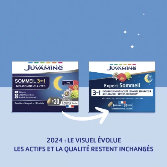 Juvamine Sommeil 3 en 1 Mélatonine + Plantes Comprimés à Sucer x 30 - image 5