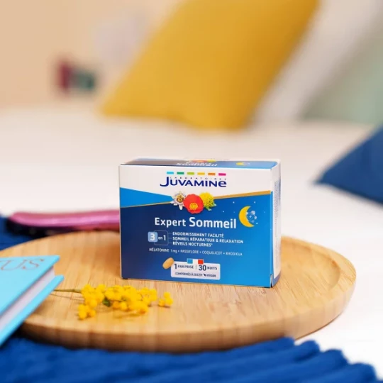 Juvamine Sommeil 3 en 1 Mélatonine + Plantes Comprimés à Sucer x 30 - image 6