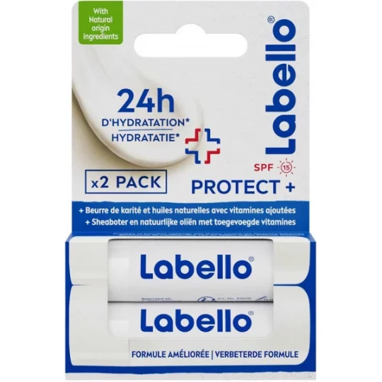 Labello Protect+ Sticks Lèvres SPF15 4,8 g x 2