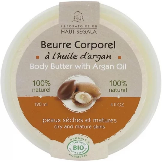 Laboratoire du Haut-Ségala Beurre Corporel à l'Huile d'Argan Bio 120 ml