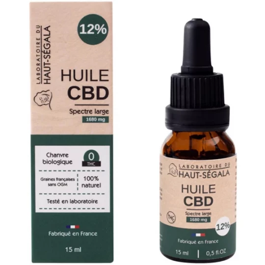 Laboratoire du Haut-Ségala Huile CBD Spectre Large 12% Naturelle 15 ml