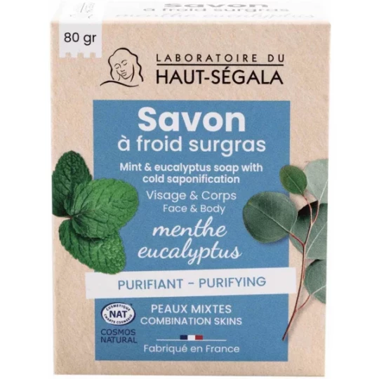 Laboratoire du Haut-Ségala Savon à Froid Surgras Menthe Eucalyptus 80 g