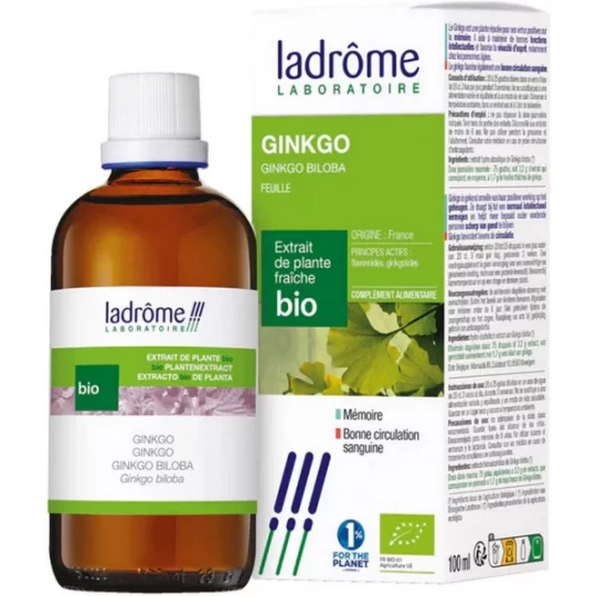 Ladrôme Extrait de Plante Fraîche Bio Ginkgo 100 ml