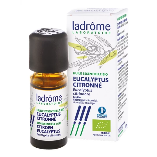 Ladrôme Huile Essentielle Eucalyptus Citronné (Eucalyptus citriodora) Bio 10 ml