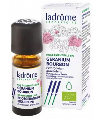 Ladrôme Huile Essentielle Géranium Bourbon (Pelargonium graveolens) Bio 10 ml