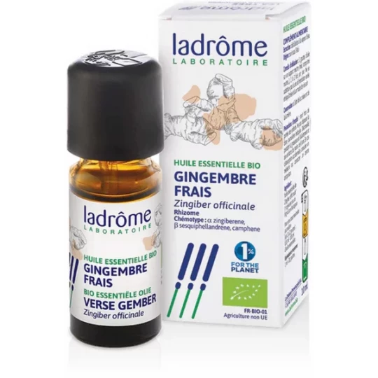 Ladrôme Huile Essentielle Gingembre Frais (Zingiber officinale) Bio 10 ml