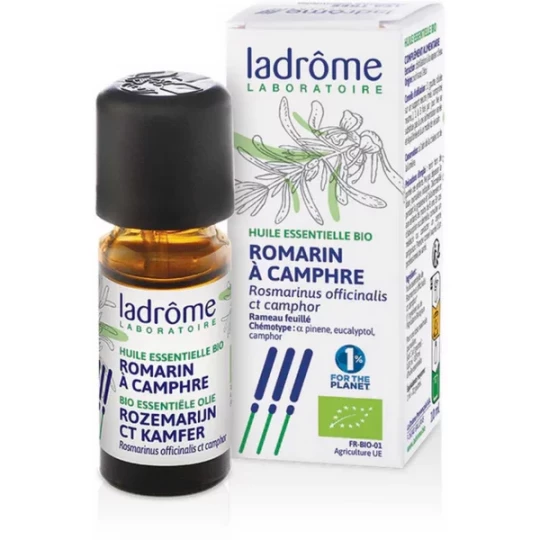 Ladrôme Huile Essentielle Romarin à Camphre (Rosmarinus officinalis ct camphor) Bio 10 ml