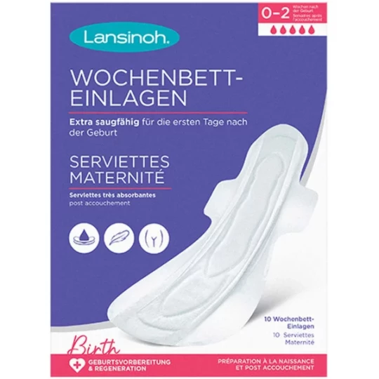 Lansinoh Serviettes Maternité 0-2 Semaines x 10