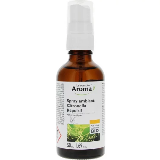Le Comptoir Aroma Spray Ambiant Citronella Répulsif aux Huiles Essentielles 50 ml
