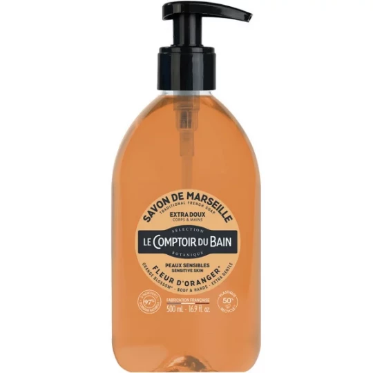 Le Comptoir du Bain Savon de Marseille Fleur d'Oranger 500 ml