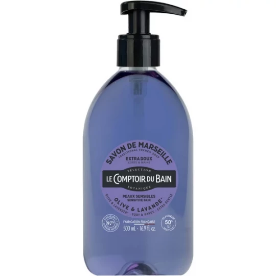 Le Comptoir du Bain Savon de Marseille Olive-Lavande 500 ml