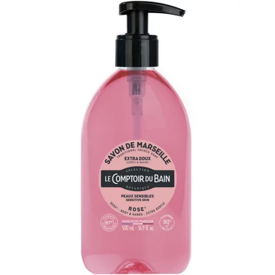 Le Comptoir du Bain Savon de Marseille Rose 500 ml