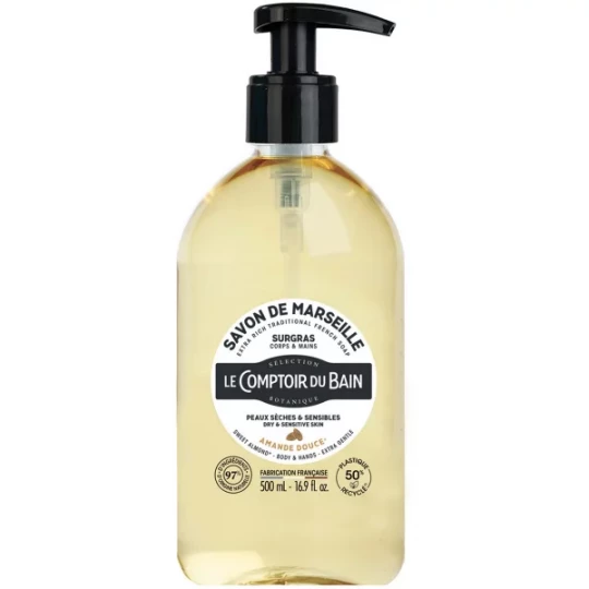Le Comptoir du Bain Savon de Marseille Surgras Amande Douce 500 ml