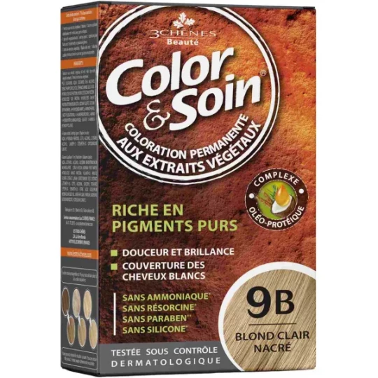 Les 3 Chênes Color et Soin Coloration Permanente Blond Clair Nacré 9B 250 ml