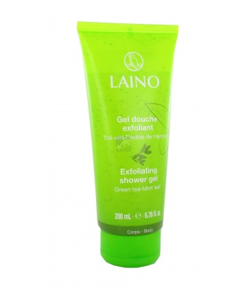 Laino Gel Douche Exfoliant Thé-vert et Feuille de Menthe 200 ml