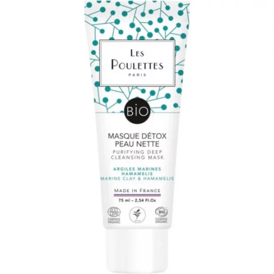 Les Poulettes Paris Masque Détox Peau Nette Argiles Marines Bio 75 ml