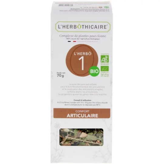 L'Herbôthicaire l'Herbô 1 Confort Articulaire Complexe de Plantes pour Tisane Bio 70 g