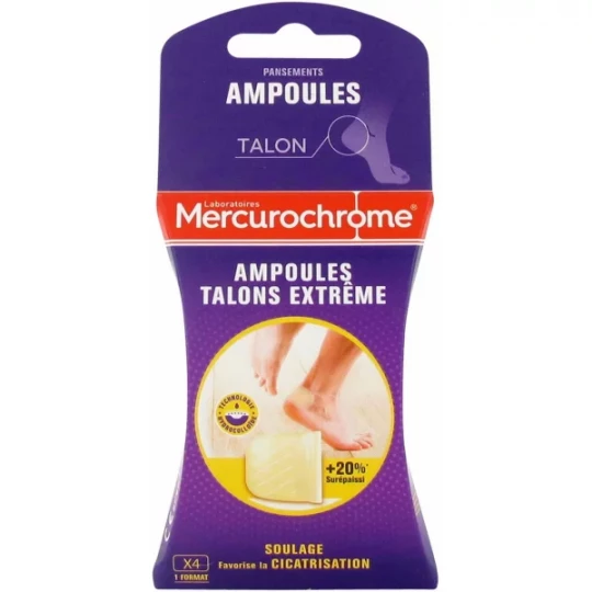 Mercurochrome Pansements Ampoules Talons Extrême Pansements x 4