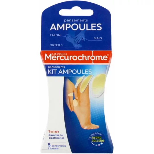 Mercurochrome Pansements Kit Ampoules 3 Formats Pansements x 3