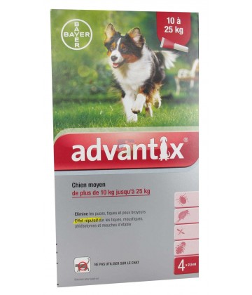 Advantix Chien Moyen 10-25 kilos x 4